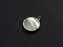 Load image into Gallery viewer, Clear CZ Micro Pave Scallop Shell on Mother-of-pearl Pendant