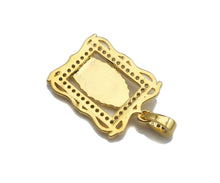 Load image into Gallery viewer, CZ Micro Pave Virgin Mary On European Rectangular Frame Charms, Dural Color Pendant,Sku#F1275C