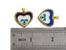 Load image into Gallery viewer, Enamel Colorful Evil Eye Heart Shape Pendant,CZ Micro Pave O