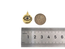 Load image into Gallery viewer, CZ Micro Pave 3D Round Ball Pendant/Charm,Evil Eye Heart Star Moon CZ Ball Charm, Necklace Bracelet Charm Pendant,14x17mm, Sku#LK200