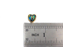 Load image into Gallery viewer, New Trendy Abalone Gold Heart Beads, A-Z 26 Initials Letter Space Beads, Initial Letter Charm, 7x9x10mm,sku#G421