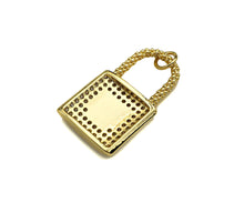 Load image into Gallery viewer, CZ Micro Pave Heart On Lock Shape Pendant/Charm,18K Gold Fil