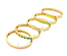 Load image into Gallery viewer, Colorful Enamel Triangle Patten Bracelet, Sku#X206