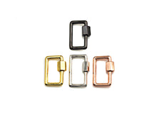 Load image into Gallery viewer, Rectangular Carabiner Clasp, Screw Clasp, Gold/Silver/Rose Gold/Gunmetal Clasp, 15x21mm, sku#H246