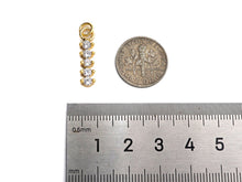 Load image into Gallery viewer, CZ Micro Pave Dainty Gold Bar Diamond Charms, Dainty Charms,Gold Big CZ Charm Pendant,Long Bar Necklace Charms, 5x21mm, Sku#F1342