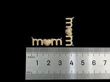 Load image into Gallery viewer, CZ Micro Pave Mom Alphabet With Heart Pendant/Charm,Cubic Zirconia Paved Charm, Necklace Bracelet Charm Pendant, 8x28mm,sku#F1132