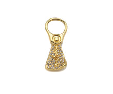 Load image into Gallery viewer, CZ Micro Pave Zip-top Can Shape Pendant/Charm,Cubic Zirconia Dainty Gold Charm, Necklace Bracelet Charm Pendant,9x23mm, Sku#F1386