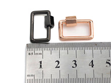 Load image into Gallery viewer, Rectangular Carabiner Clasp, Screw Clasp, Gold/Silver/Rose Gold/Gunmetal Clasp, 15x21mm, sku#H246