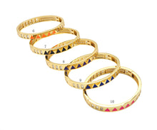 Load image into Gallery viewer, Colorful Enamel Triangle Patten Bracelet, Sku#X206
