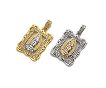 Load image into Gallery viewer, CZ Micro Pave Virgin Mary On European Rectangular Frame Charms, Dural Color Pendant,Sku#F1275C