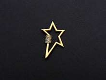 Load image into Gallery viewer, Matte Gold Clear CZ Micro pave Star Shape Clasp, CZ Pave Clasp, Matte Light Gold Carabiner Clasp, 21x32mm, sku#H201