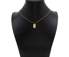 Load image into Gallery viewer, 18K Dainty Gold Cross On Rectangle Shape Pendant/Charm,Cross Medallion Charm, Necklace Bracelet Charm Pendant,15x10mm, Sku#F1364