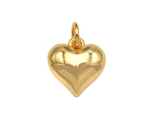 Load image into Gallery viewer, Gold silver Puffy Heart charm, sku#L377