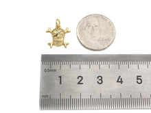 Load image into Gallery viewer, CZ Micro Pave Pirate Skull Shape Pendant,18K Gold Pirate Charm, Necklace Bracelet Charm Pendant,13x13mm,Sku#FH160