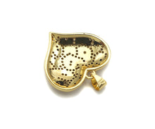 Load image into Gallery viewer, Red Black White Enamel Heart Shape Pendant with Gold Finish, Enamel Heart, Colorful Enamel Heart, 23x22mm, Sku#LK163