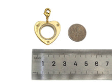 Load image into Gallery viewer, CZ Micro Pave Round Hollow Out Heart Pendant/Charm, Bracelet Necklace CZ Heart Pendant Charm, Silver/Gold Tone,25x24mm,Sku#L459