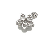 Load image into Gallery viewer, CZ Micro Pave Flower Shape Pendant,Cubic ZirconiaGold/silver Charm, Necklace Bracelet Charm Pendant, 14x18mm, Sku#F1396