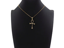 Load image into Gallery viewer, CZ Micro Pave Ankh Cross Shape Pendant, Cubic Zirconia Pave Pendant, Fashion Jewelry Findings, 23x36mm, sku#F1260