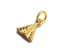 Load image into Gallery viewer, CZ Micro Pave Dainty Gold Triangle Charms, Dainty Pyramid Charms,  Sku#F1343C