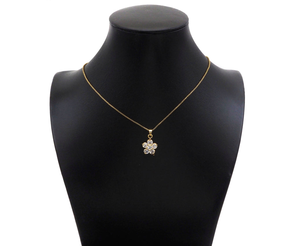 CZ Micro Pave Flower Shape Pendant,Cubic ZirconiaGold/silver Charm, Necklace Bracelet Charm Pendant, 14x18mm, Sku#F1396