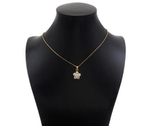 Load image into Gallery viewer, CZ Micro Pave Flower Shape Pendant,Cubic ZirconiaGold/silver Charm, Necklace Bracelet Charm Pendant, 14x18mm, Sku#F1396