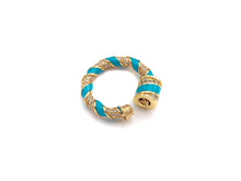 Load image into Gallery viewer, Colorful Enamel Pave Round Ring Shape Clasp, Carabiner Clasp, Ring Connector, Charm Holder, 23.5mm, sku#H265