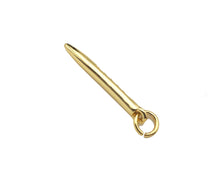 Load image into Gallery viewer, CZ Micro Pave Needle Shape Pendant, 18K Gold Charm, Necklace Bracelet Charm Pendant,2x18mm,Sku#FH161