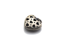 Load image into Gallery viewer, Rhodium CZ Micro Pave Heart Shape Pendant, Antique Silver Tone, Cubic Zirconia Pave Heart Pendant, 15mm,sku#X127