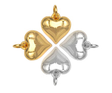 Load image into Gallery viewer, Gold silver Puffy Heart charm, sku#L377