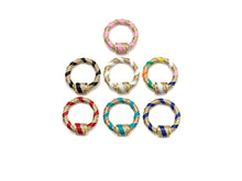 Load image into Gallery viewer, Colorful Enamel Pave Round Ring Shape Clasp, Carabiner Clasp, Ring Connector, Charm Holder, 23.5mm, sku#H265