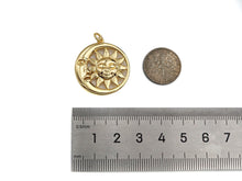 Load image into Gallery viewer, CZ Micro Pave Sunflower SUN Cresent Moon Pendant/Charm,Sku#L402