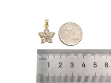 Load image into Gallery viewer, CZ Micro Pave Flower Shape Pendant,Cubic ZirconiaGold/silver Charm, Necklace Bracelet Charm Pendant, 14x18mm, Sku#F1396