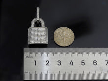 Load image into Gallery viewer, CZ Micro Pave Lock Shape Pendant, Dainty Gold Silver Lock Charm, Necklace Bracelet Charm Pendant,16x25mm,Sku#F1255