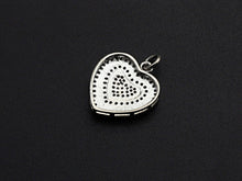 Load image into Gallery viewer, CZ Micro Pave Circled Heart Shaped Pendant/Charm, Heart Cubic Zirconia Pendant Charm, 15x22mm,sku#FH21