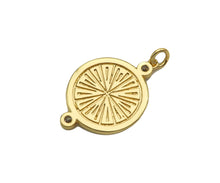 Load image into Gallery viewer, CZ Micro Pave Bee Crown On Round Coin Pendant/Charm, Bracelet Necklace CZ  Round Pendant Charm, Silver/Gold Tone,18x26mm,Sku#L460