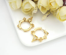 Load image into Gallery viewer, CZ Spike Huggie Earrings, Sku#J306