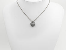 Load image into Gallery viewer, Rhodium CZ Micro Pave Heart Shape Pendant, Antique Silver Tone, Cubic Zirconia Pave Heart Pendant, 15mm,sku#X127