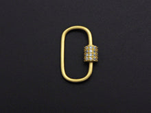 Load image into Gallery viewer, CZ Micro pave Oval Shape Clasp, CZ Pave Clasp, 15x24mm, sku#H202