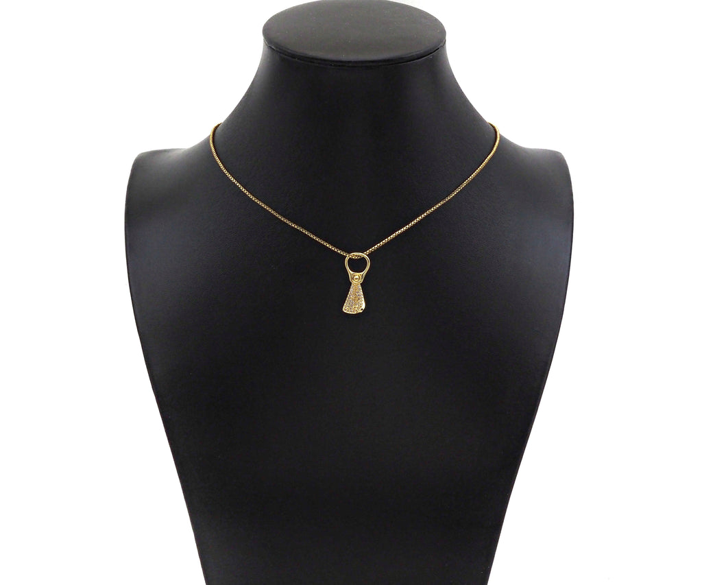 CZ Micro Pave Zip-top Can Shape Pendant/Charm,Cubic Zirconia Dainty Gold Charm, Necklace Bracelet Charm Pendant,9x23mm, Sku#F1386