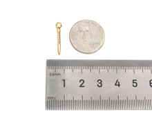 Load image into Gallery viewer, CZ Micro Pave Needle Shape Pendant, 18K Gold Charm, Necklace Bracelet Charm Pendant,2x18mm,Sku#FH161
