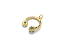 Load image into Gallery viewer, Gold/Silver Horse Shoe Shape Charm Pendant, 16x19mm, sku#F1119