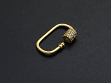 Load image into Gallery viewer, CZ Micro pave Oval Shape Clasp, CZ Pave Clasp, 15x24mm, sku#H202