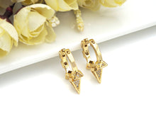 Load image into Gallery viewer, CZ Spike Huggie Earrings, Sku#J306