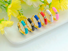 Load image into Gallery viewer, Colorful Enamel Round Latch Back Earrings, Sku#J158