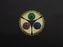 Load image into Gallery viewer, CZ Micro Pave Cobalt/Fuchsia/Green Evil Eye Pendant, SKU#F1134C