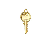 Load image into Gallery viewer, 18K Gold Key Shape Pendant, Gold Charm, SKU#FH162
