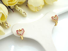 Load image into Gallery viewer, CZ Latch Back Huggie Earrings,Sku#J235