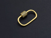 Load image into Gallery viewer, CZ Micro pave Oval Shape Clasp, CZ Pave Clasp, 15x24mm, sku#H202