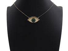 Load image into Gallery viewer, CZ Micro Pave Cobalt/Fuchsia/Green Evil Eye Pendant, SKU#F1134C