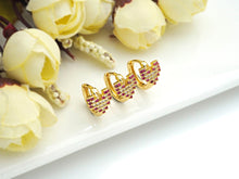 Load image into Gallery viewer, CZ Latch Back Huggie Earrings,Sku#J235
